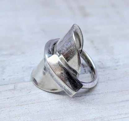 Sterling SILVER Birmingham 1935 Art Deco Spoon Ring