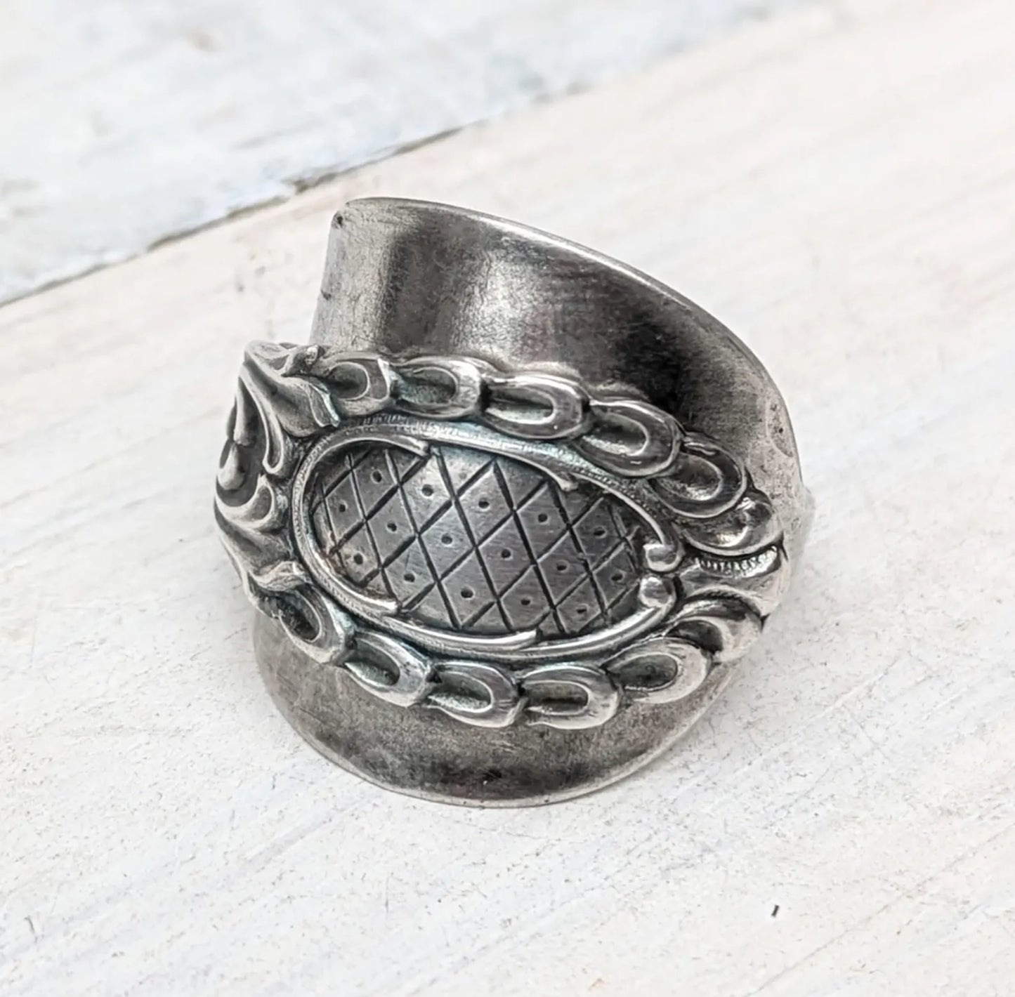 Vintage Swedish Floral Spoon Ring