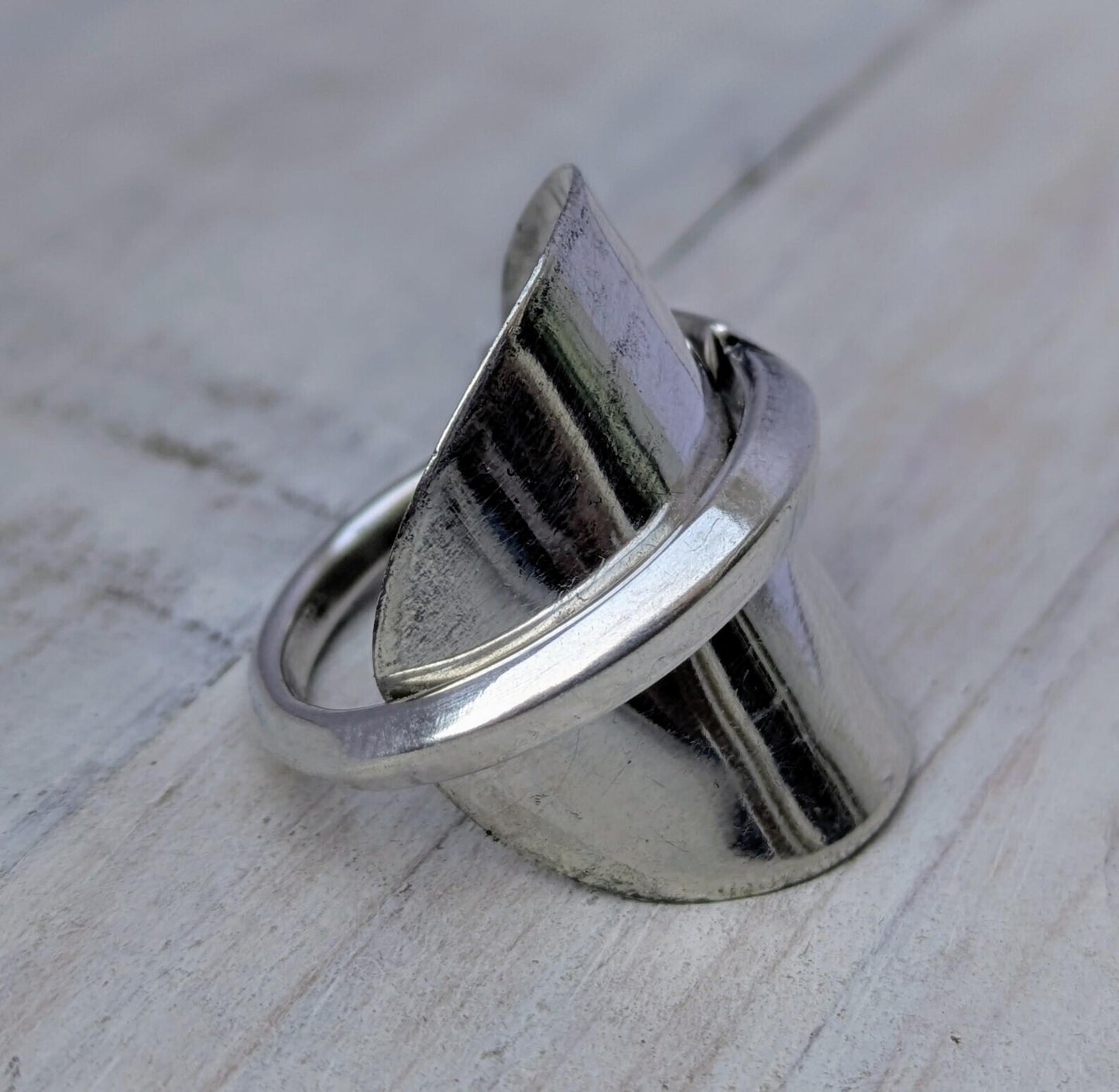 Sterling SILVER Birmingham 1935 Art Deco Spoon Ring