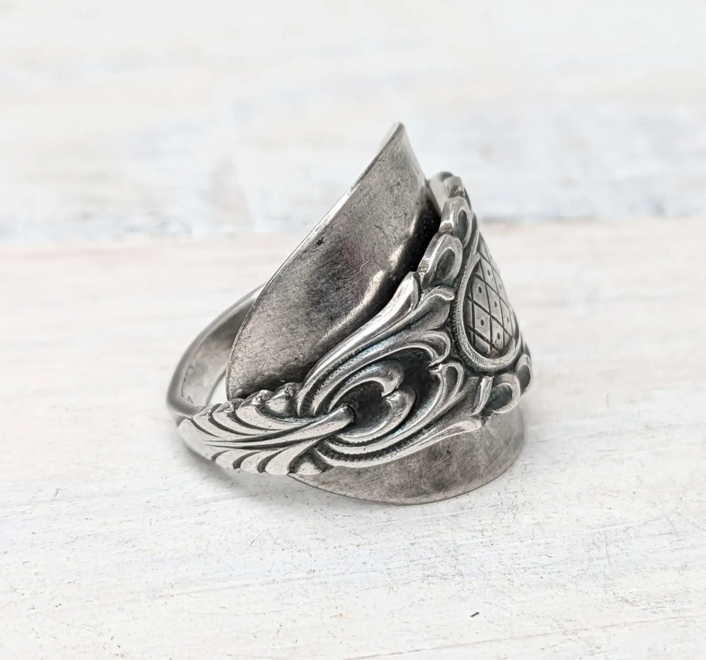 Vintage Swedish Floral Spoon Ring