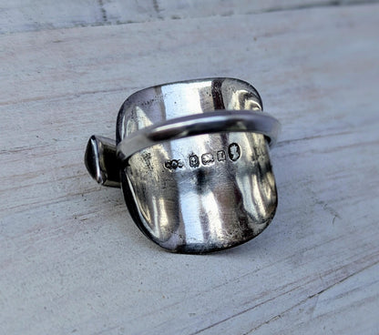 Sterling SILVER Birmingham 1935 Art Deco Spoon Ring