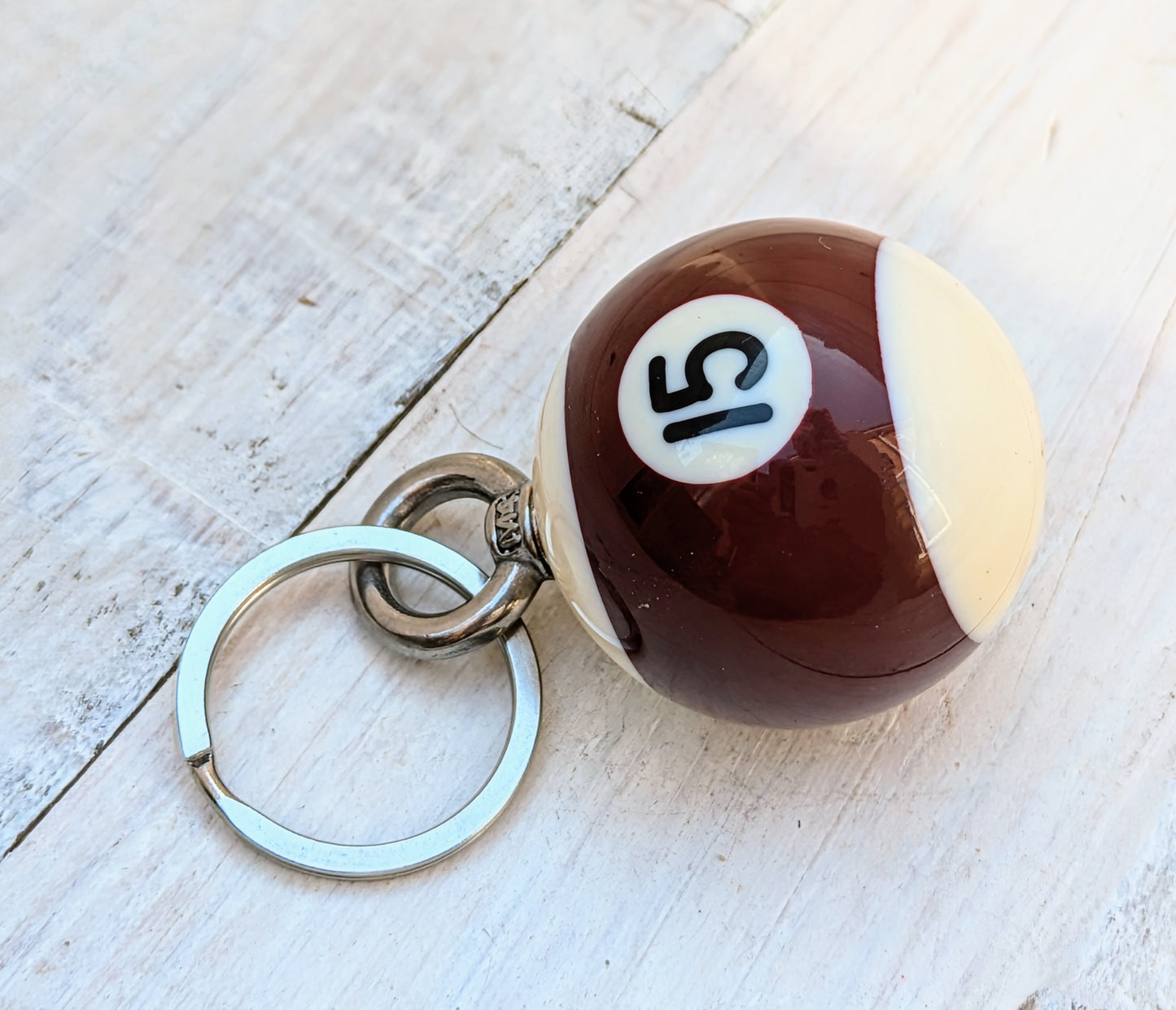 mini pool ball key ring chain