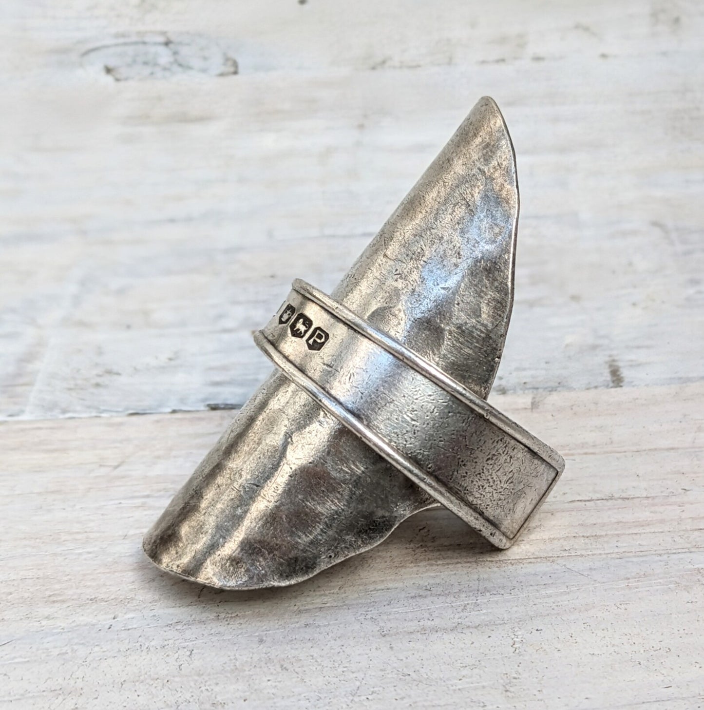 Tall 1957 Sterling Silver Baby Spoon Ring