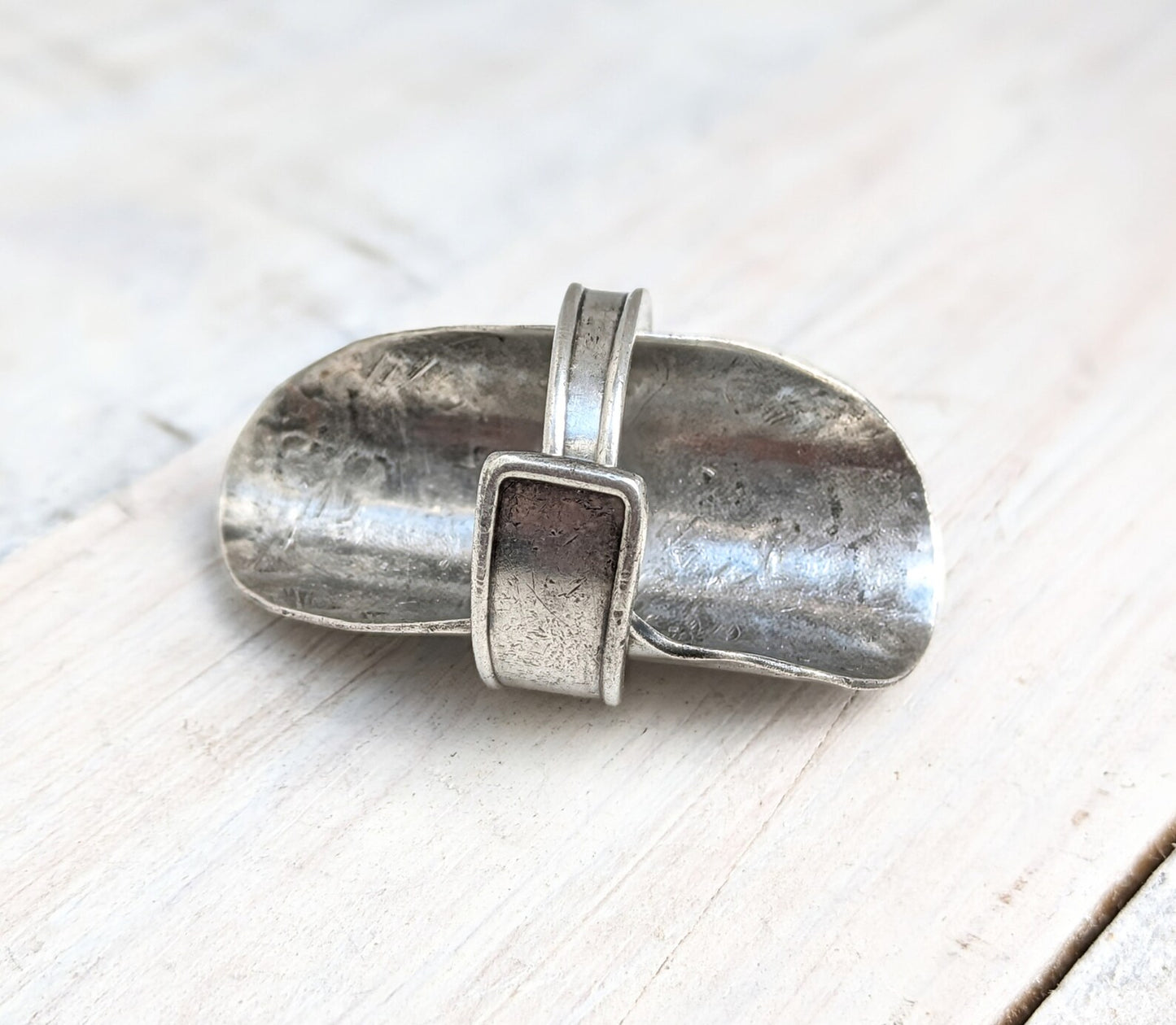 Tall 1957 Sterling Silver Baby Spoon Ring