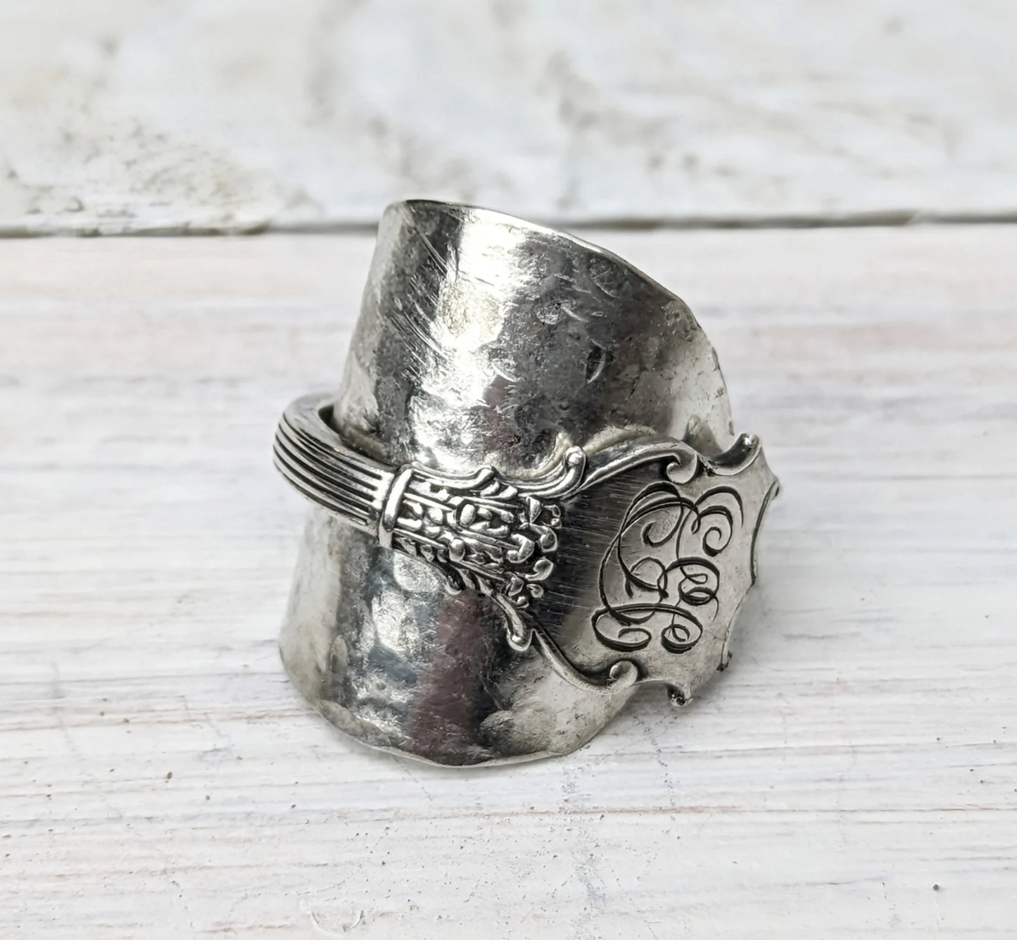 Sterling SILVER London 1912 Spoon Ring