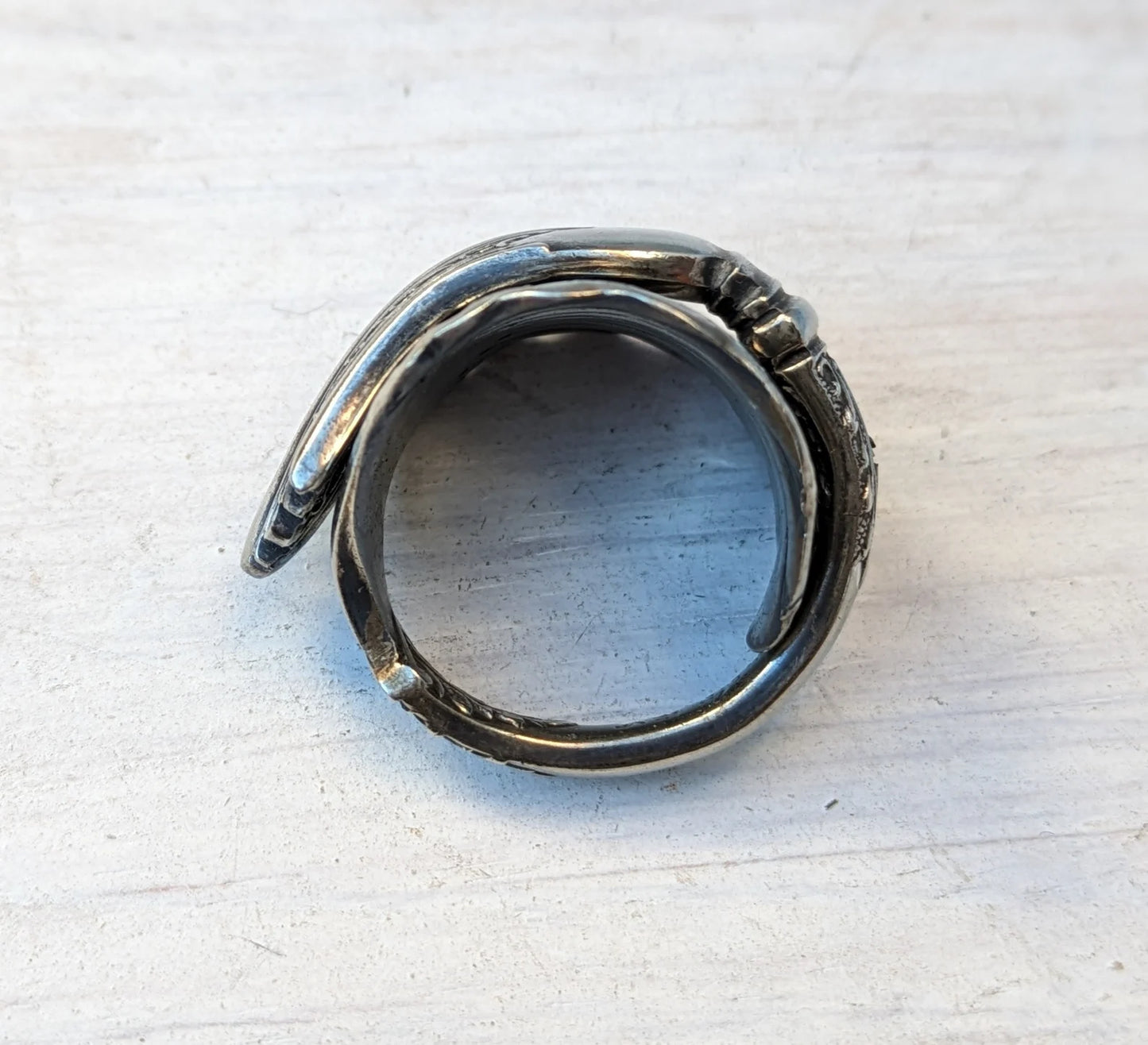 Unisex Vintage Shell Spoon Ring - Upcycled Jewelry