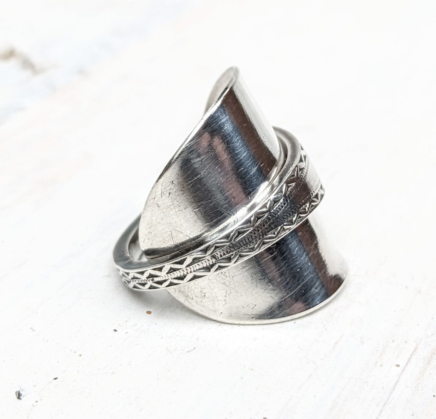 Sterling SILVER London 1892 VICTORIAN Spoon Ring