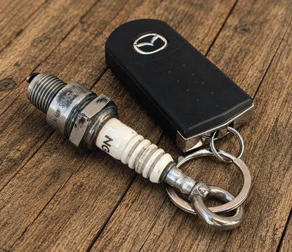 Vintage Spark Plug Key Ring Handmade Bag Charm