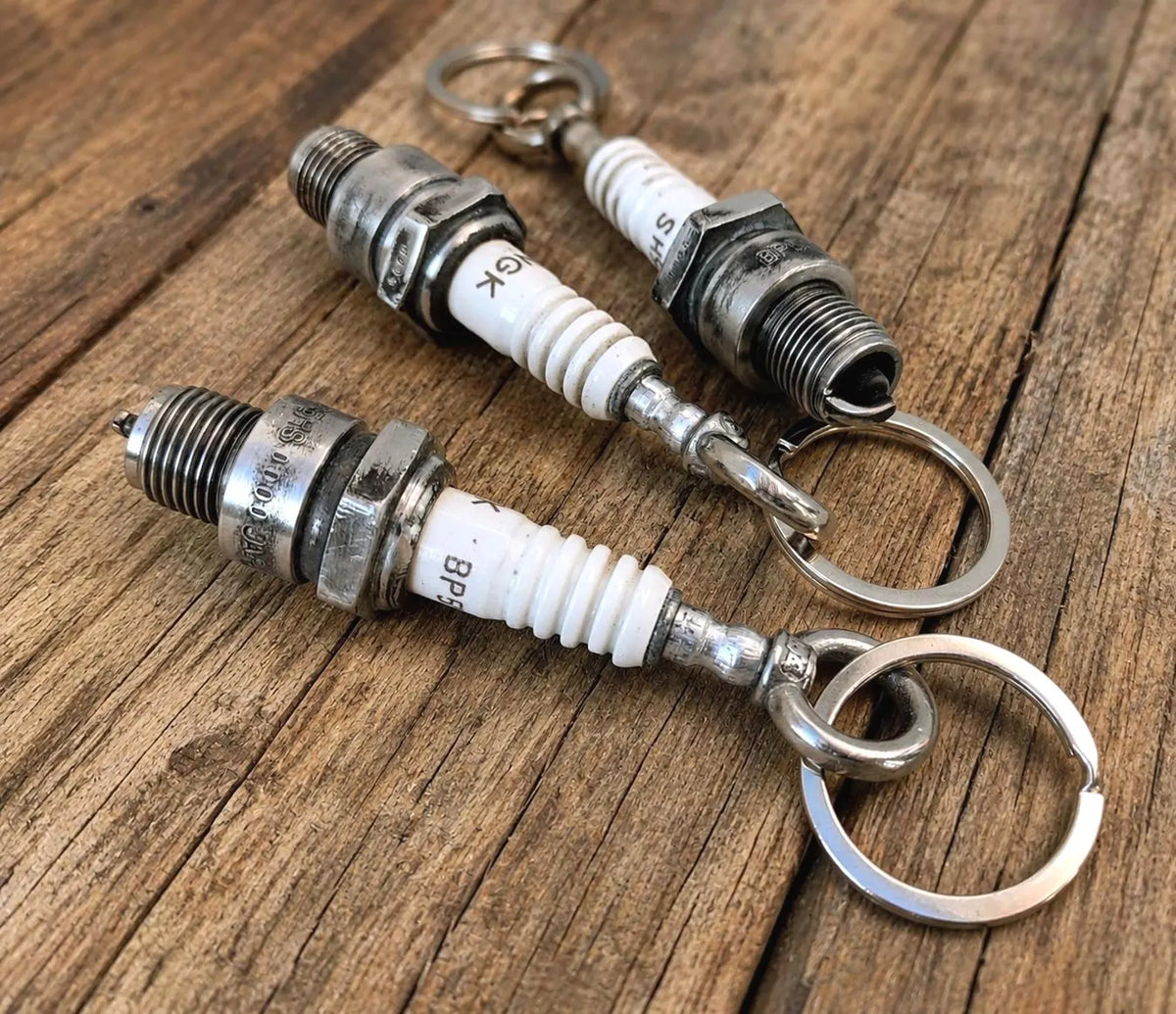 Vintage Spark Plug Key Ring Handmade Bag Charm