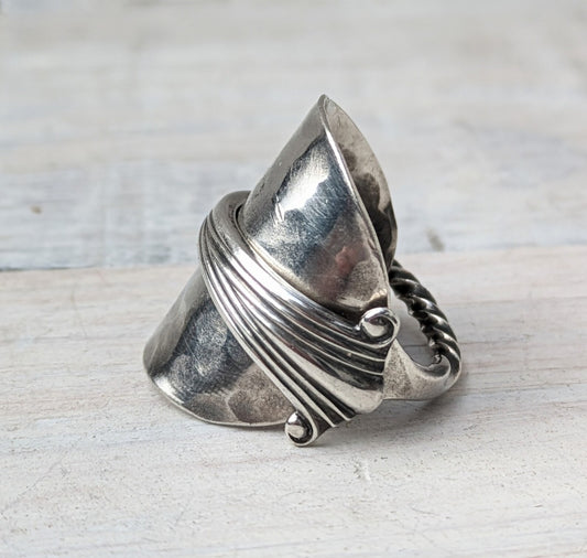 Sterling SILVER Birmingham 1893 VICTORIAN Spoon Ring