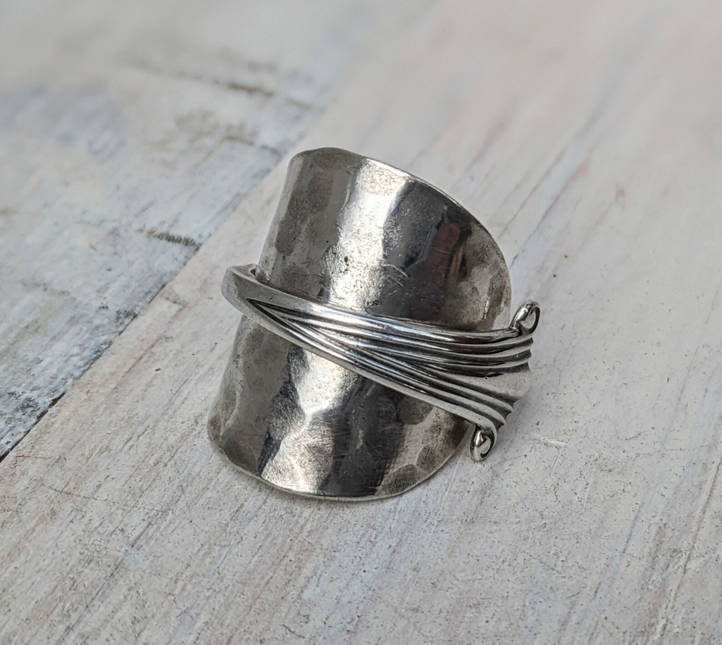 Sterling SILVER Birmingham 1893 VICTORIAN Spoon Ring