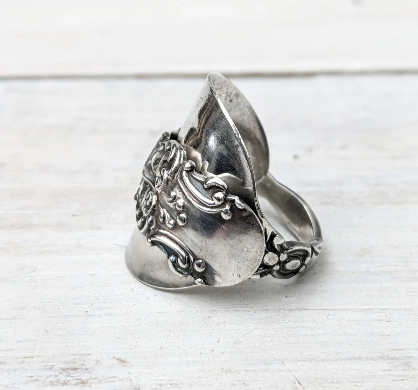 Sterling SILVER Birmingham 1897 VICTORIAN Spoon Ring