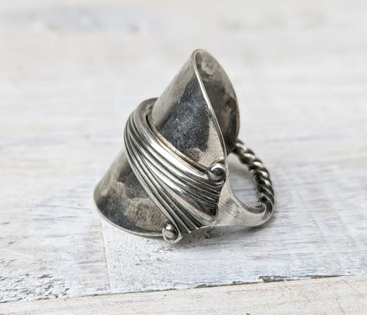 Sterling SILVER Birmingham 1893 VICTORIAN Spoon Ring