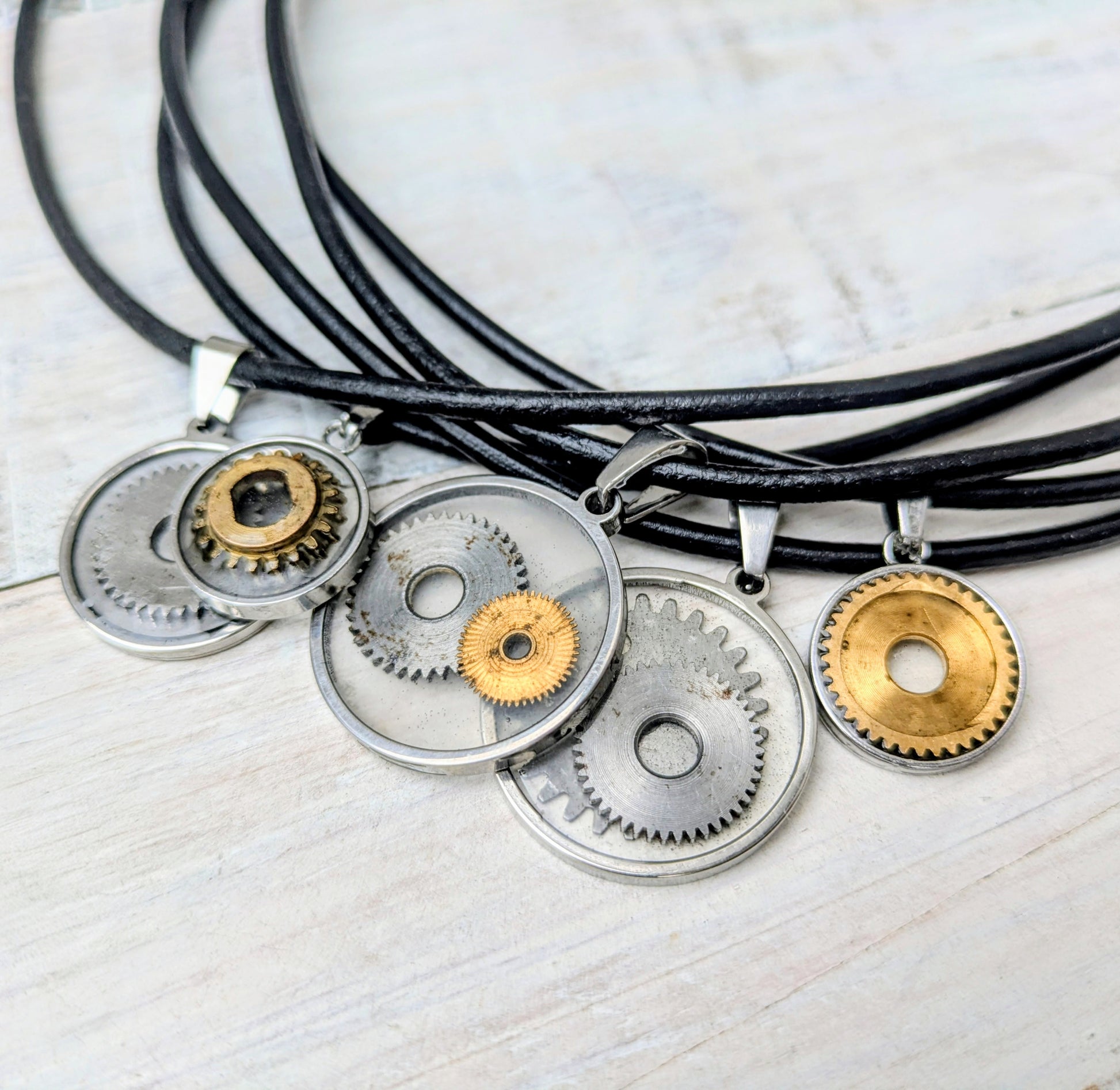 steampunk cog jewelry pendant