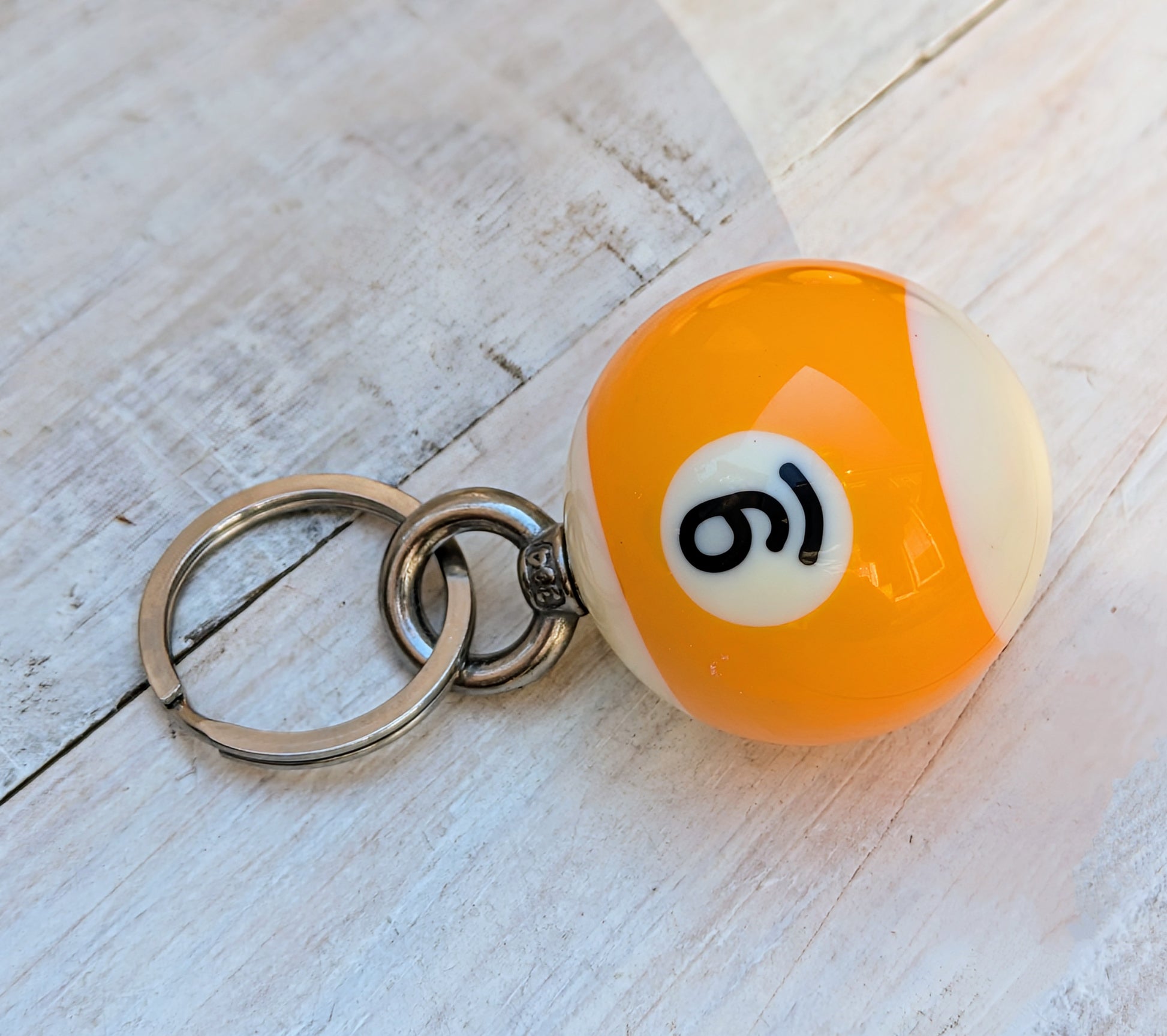 no 9 yellow pool ball bag charm