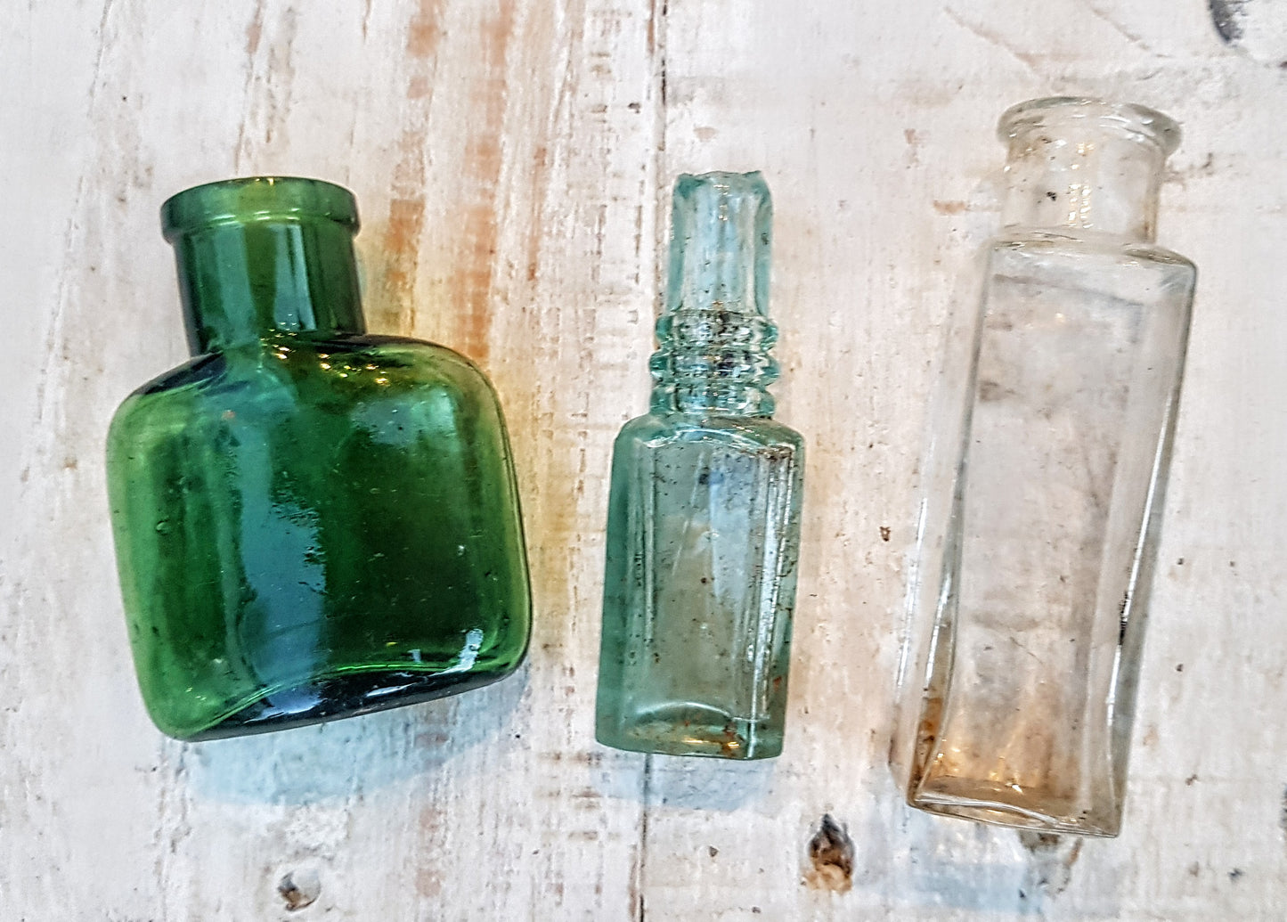 Vintage Victorian Bottles Bundle - Shabby Chic - Interior Home Decor