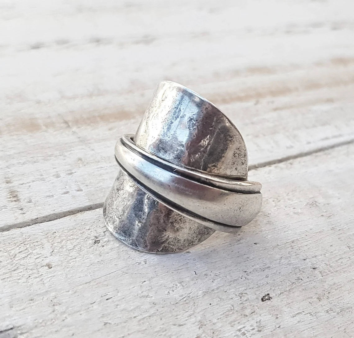 Sterling Silver - Spoon Ring - Mens / Ladies Vintage Upcycled Jewelry