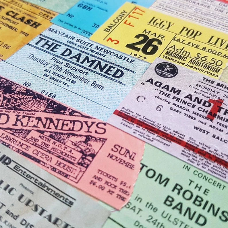 70s PUNK Gig Tickets Print