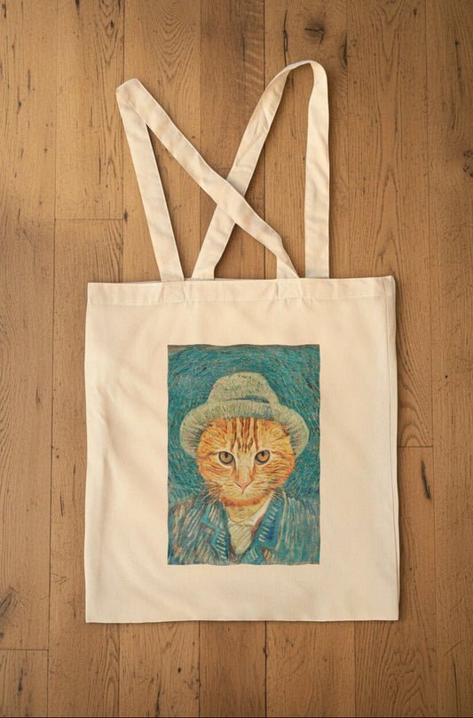 Ginger-Cat-Van-Gogh-Tote-Bag Classic Painting