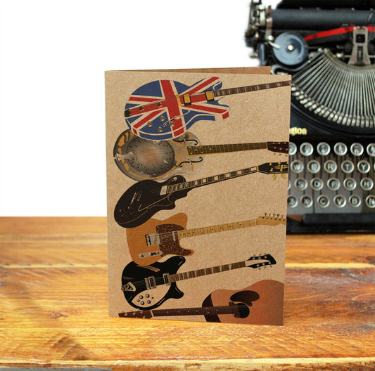 GUITARS-GREETING-CARD-MUSICIAN-BANDS-DAD