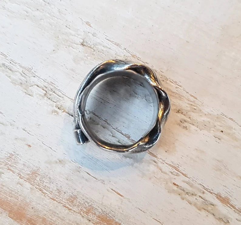 1926 Unisex - Vintage Spoon Ring - Upcycled Boho - Gothic Jewelry - Handmade