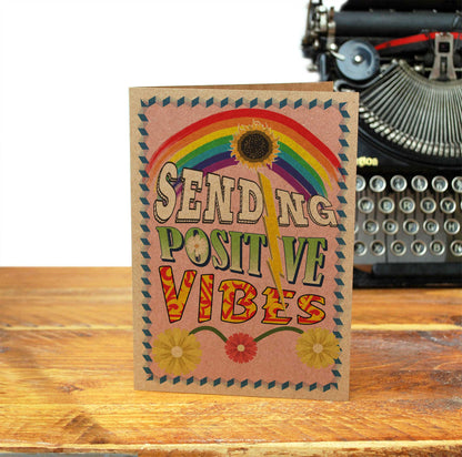 SENDING POSITIVE VIBES - Greeting Card - Peace - Care - Hope - Love - Get Well