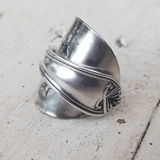 Star Stamped Spoon Ring