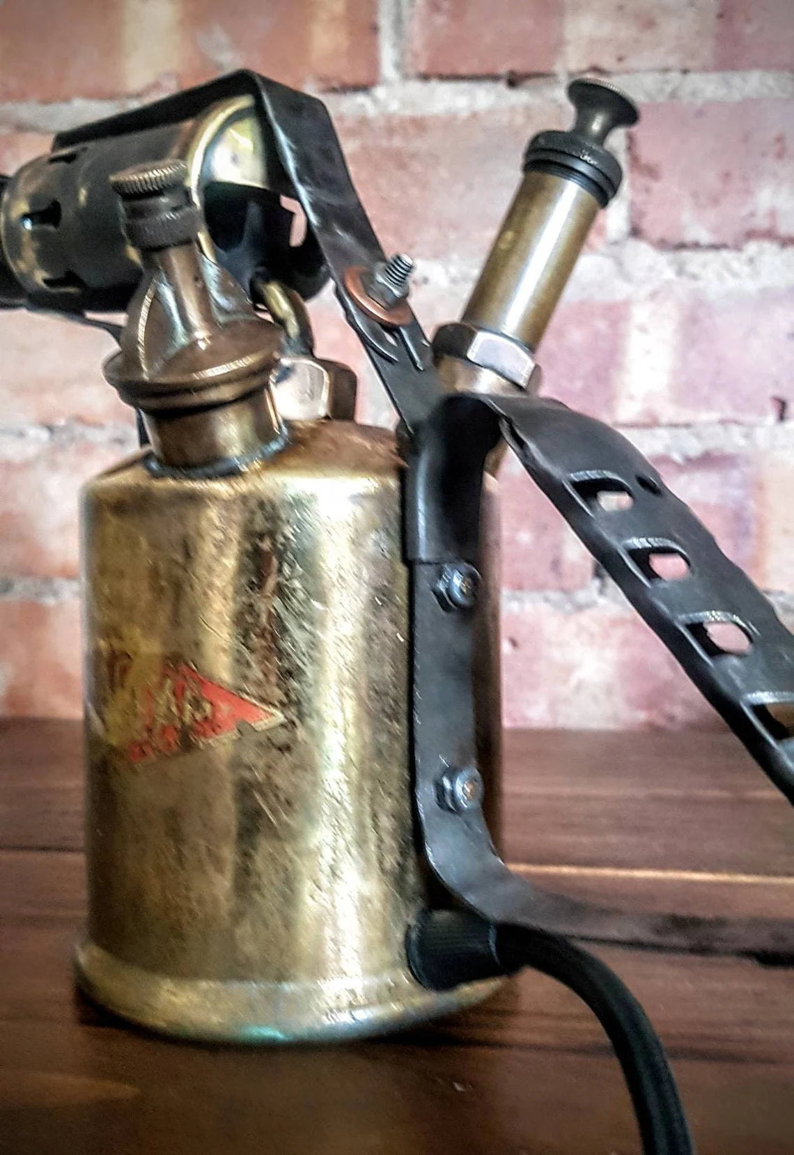 Upcycled & Repurposed Vintage Brass Blow Lamp - Desk Lamp