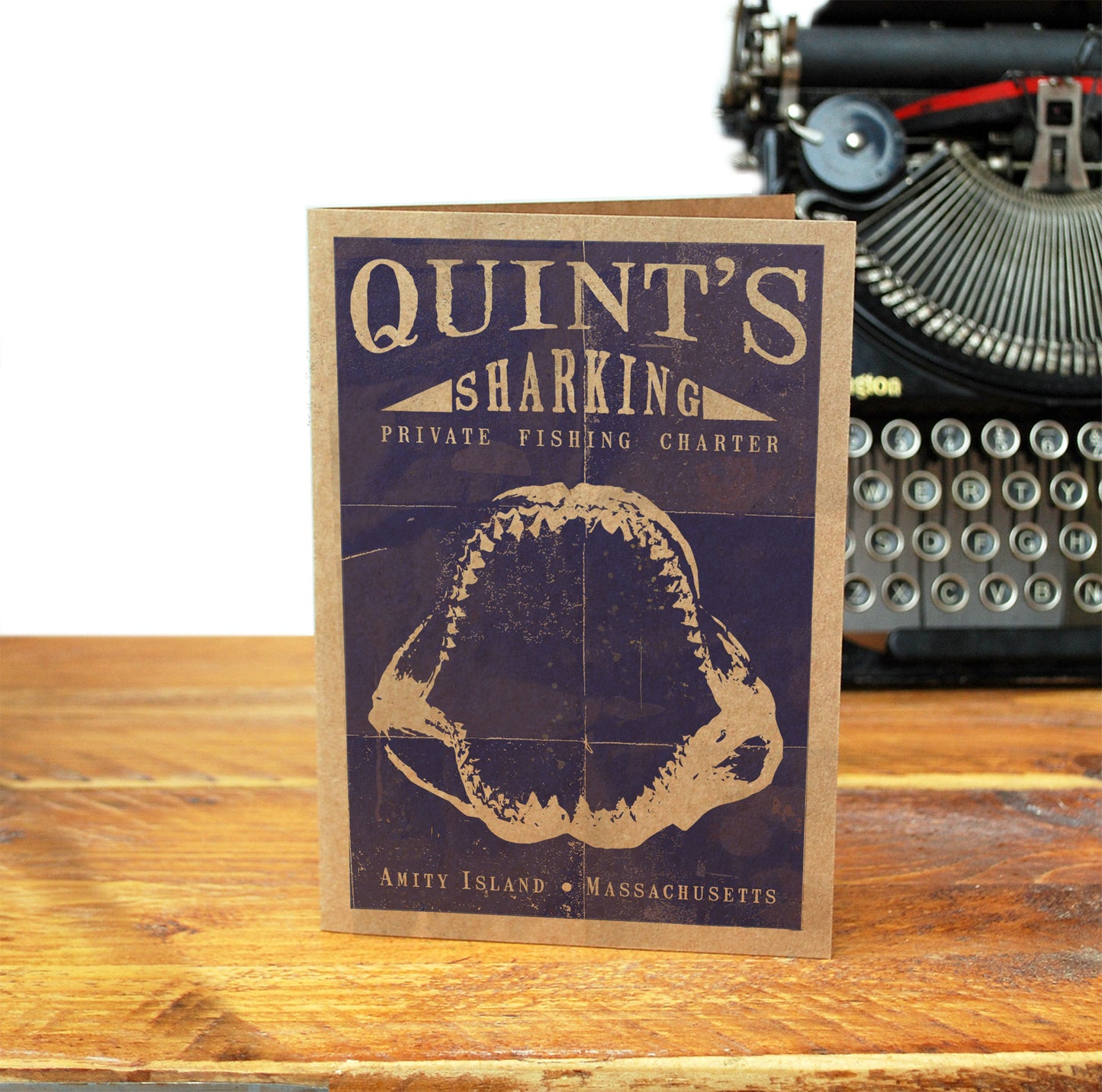 Jaws - Movie -  Quint - Shark Fishing - Amity Island - General Greeting Card - Handmade - Recycled