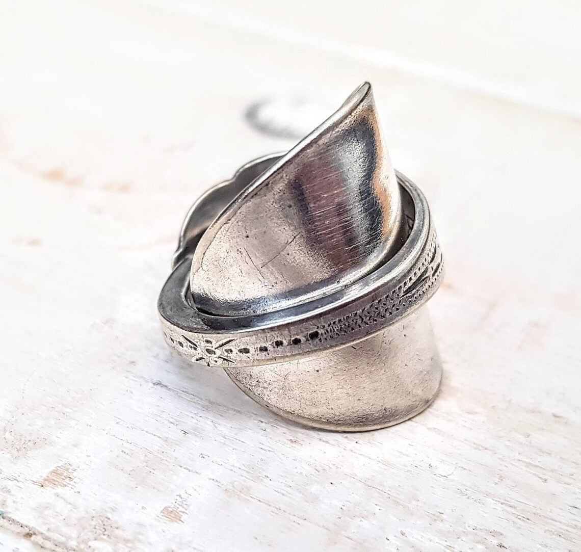 Vintage - Spoon Ring - Handmade Upcycled - Boho Floral Jewelry