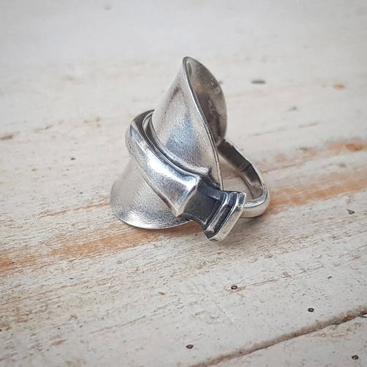 Unisex Art Deco Upcycled Spoon Ring - Men's / Ladies