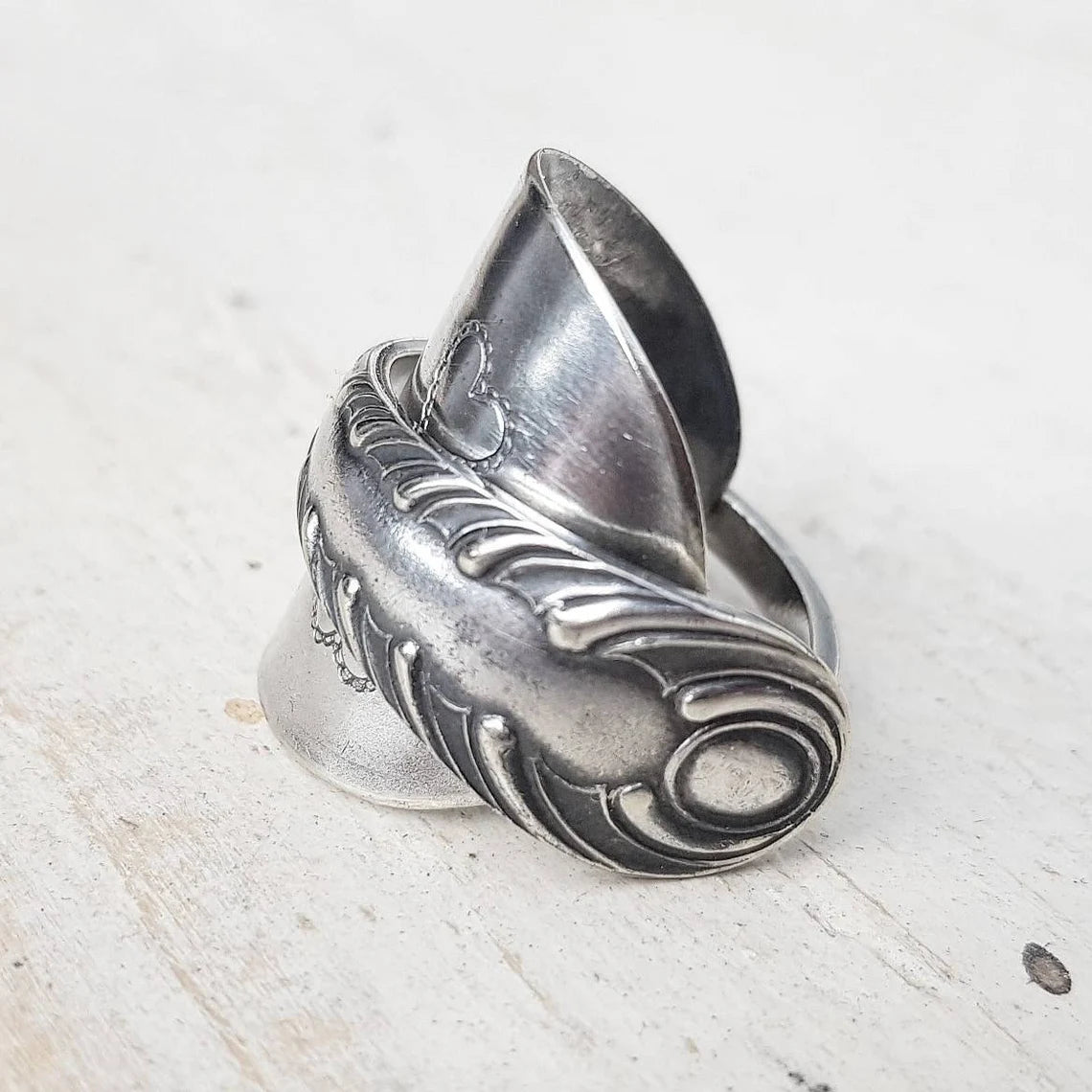 Vintage Heart Pattern Handmade SPOON RING – Vintage Second Life