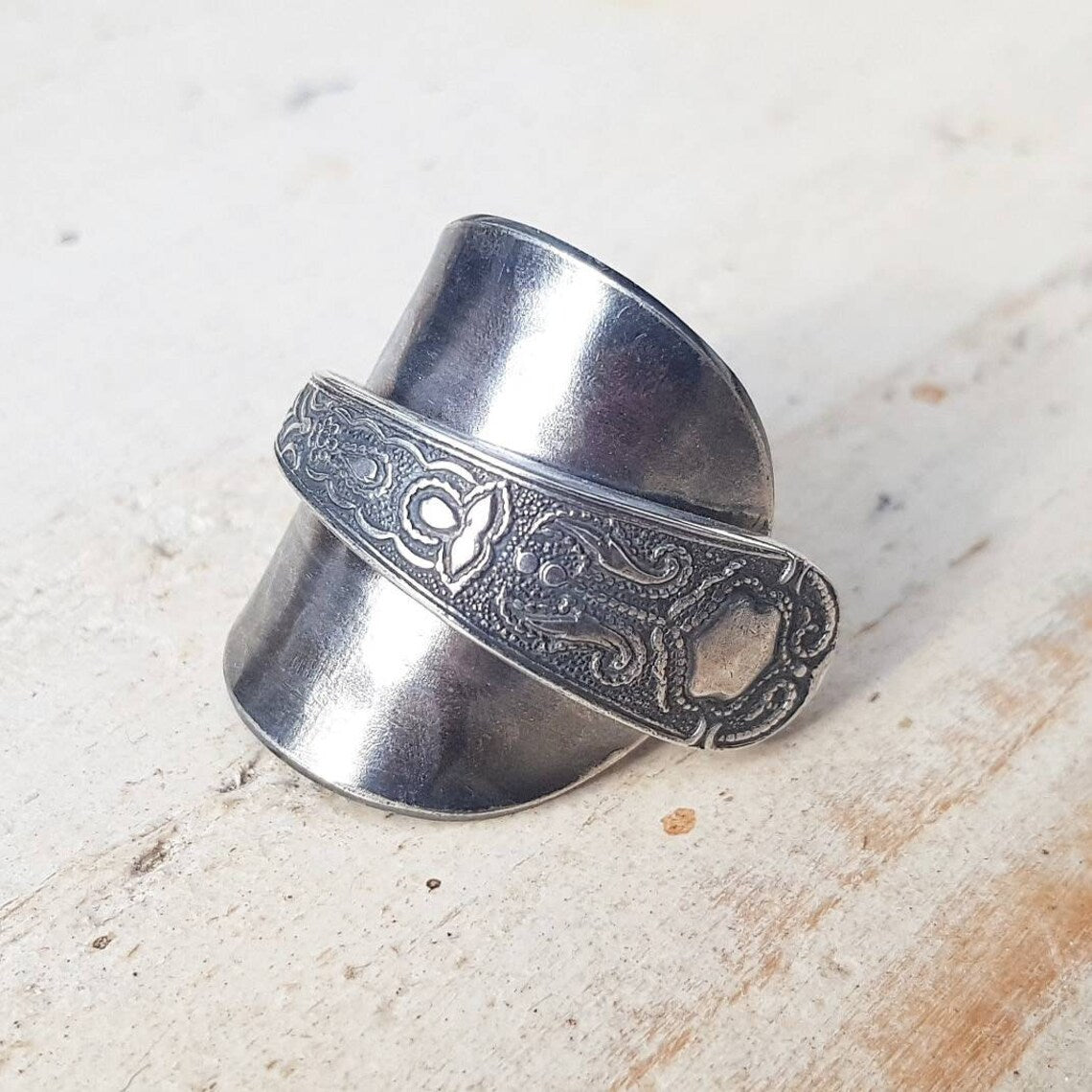 Vintage - Spoon Ring - Handmade Upcycled - Boho Floral Gothic Jewelry