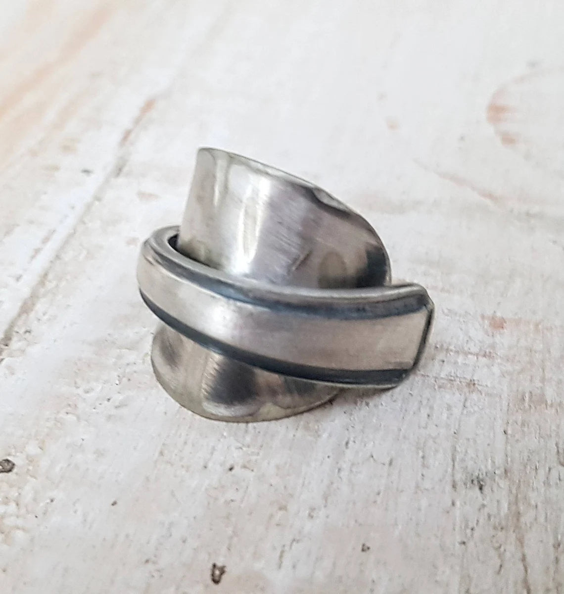 Unisex Art Deco Upcycled Spoon Ring - Men's / Ladies