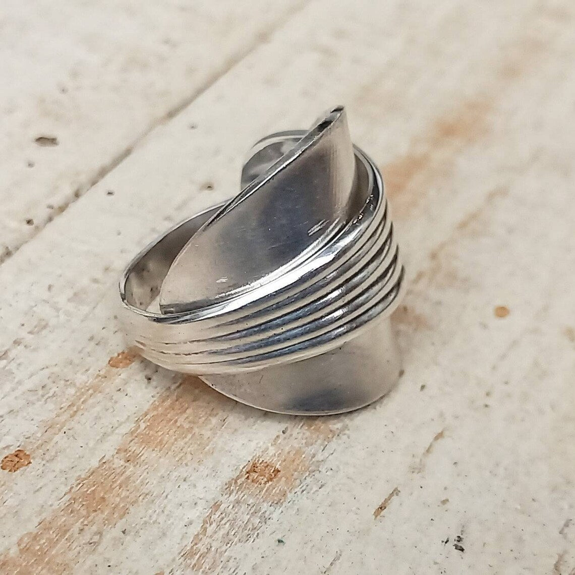 Vintage Unisex Art Deco Upcycled Spoon Ring - Men's / Ladies