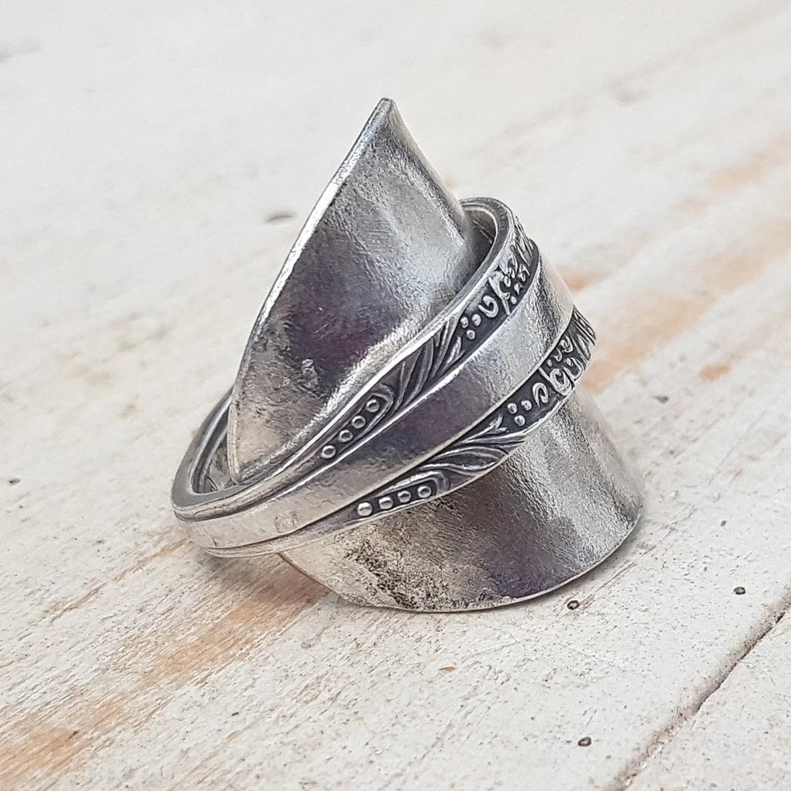 Vintage - Spoon Ring - Handmade Upcycled - Boho Floral Gothic Jewelry