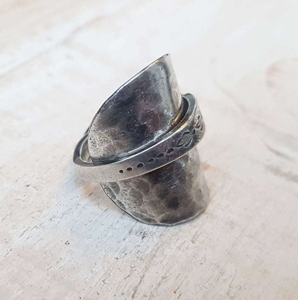 Vintage - Spoon Ring - Handmade Upcycled - Boho Floral Gothic Jewelry