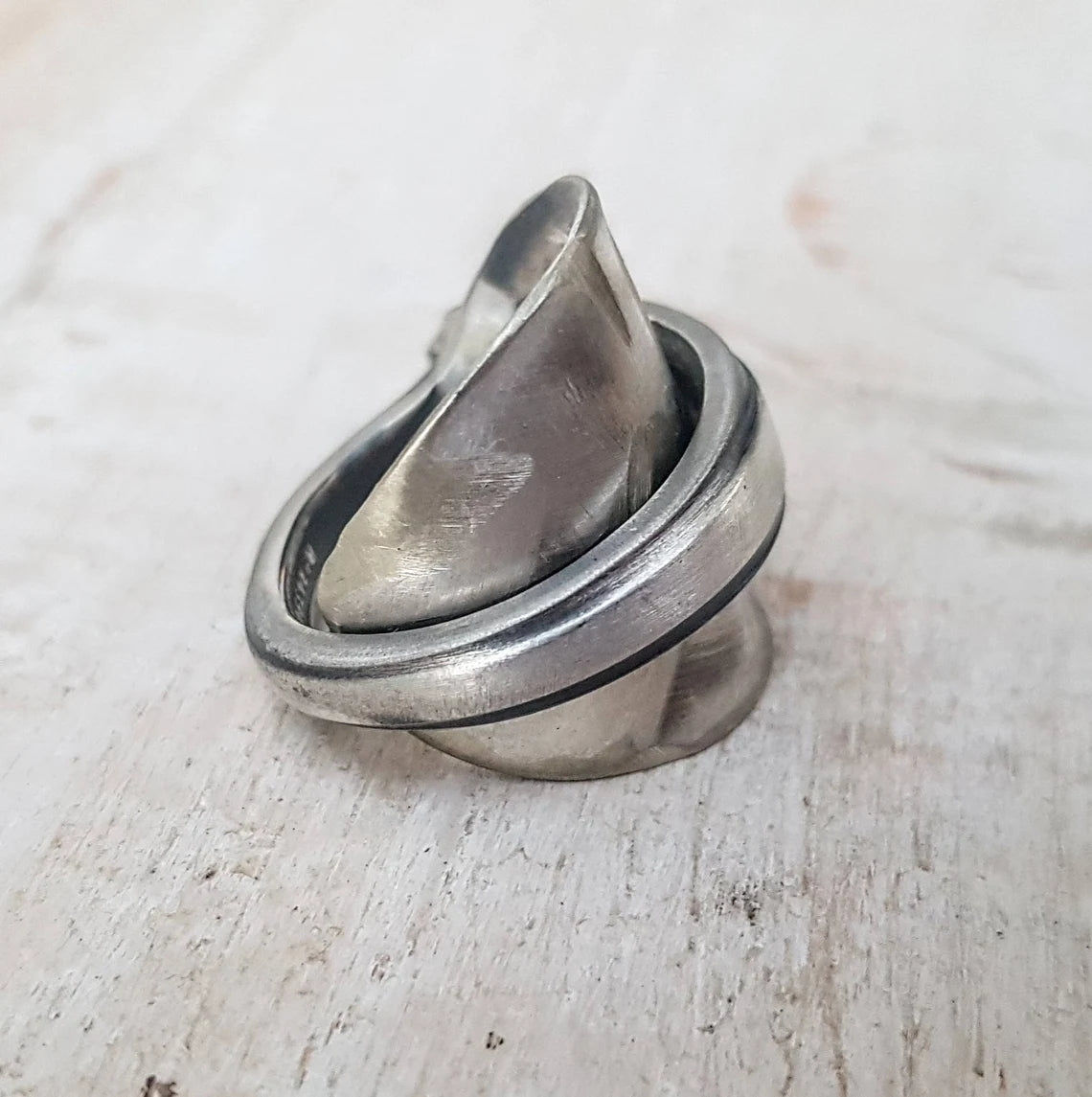 Unisex Art Deco Upcycled Spoon Ring - Men's / Ladies