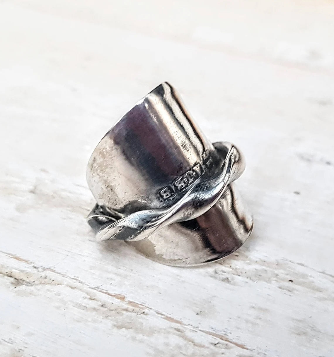 1926 Unisex - Vintage Full Spoon Ring - Upcycled Boho - Gothic Jewelry - Handmade