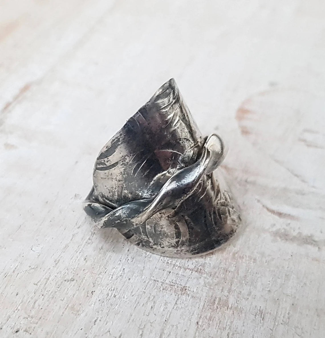 1926 Unisex - Vintage Spoon Ring - Upcycled Boho - Gothic Jewelry - Handmade