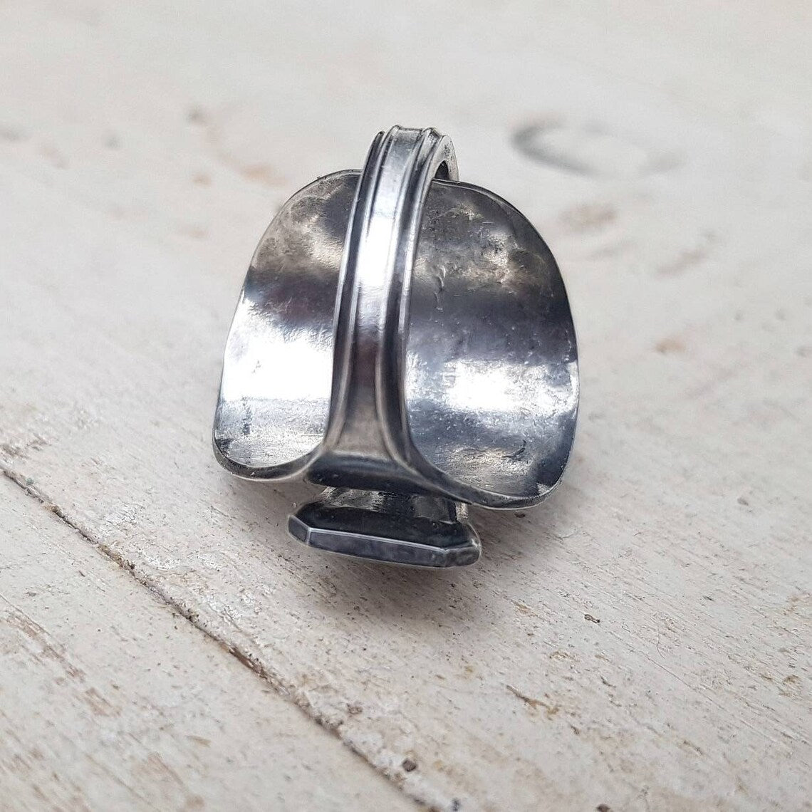 Unisex Upcycled Spoon Ring - Star Pattern - Men's / Ladies  Jewelry