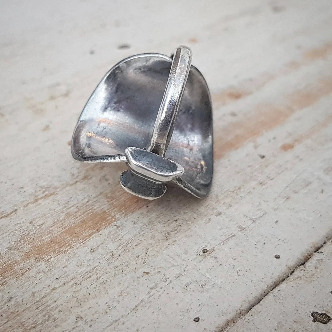 Unisex Art Deco Upcycled Spoon Ring - Men's / Ladies